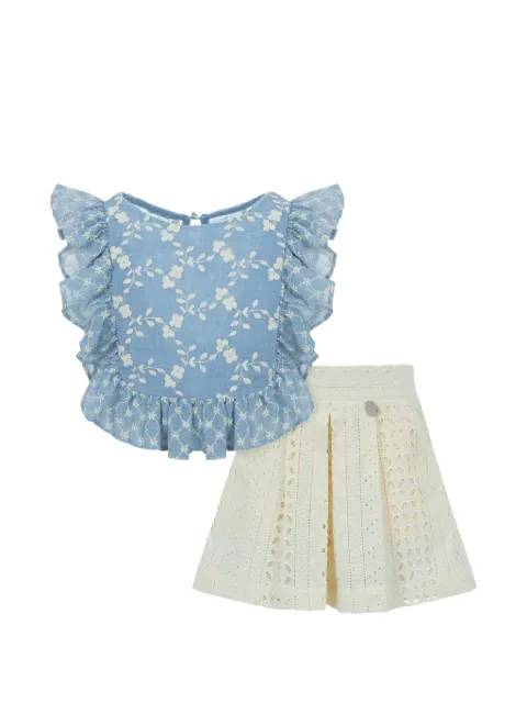 Lapin House floral ruffled shorts set