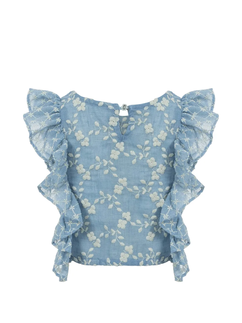 Lapin House Shorts met bloemenprint en ruches Blauw