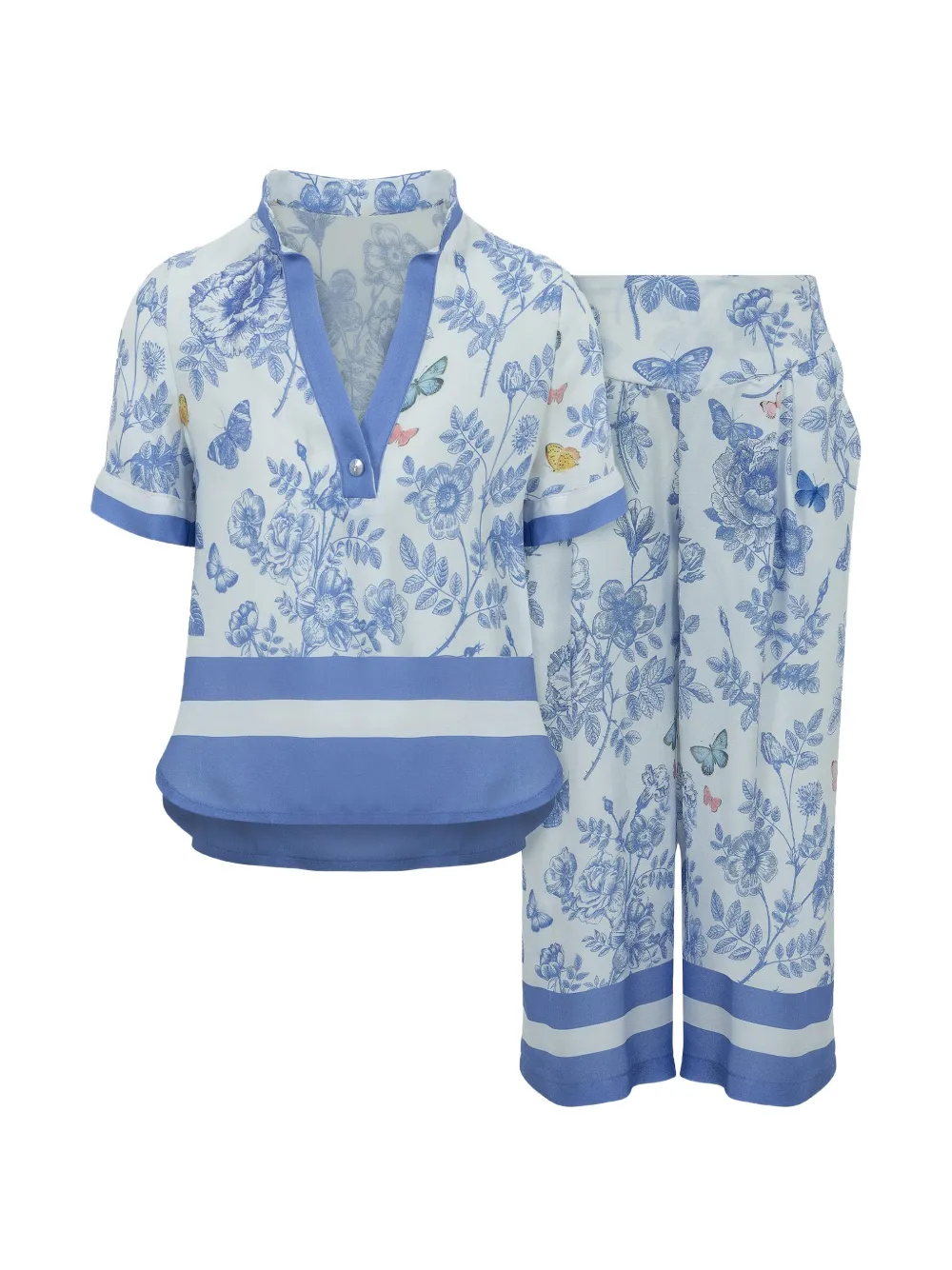 Lapin House Set con pantaloni a fiori - Bianco