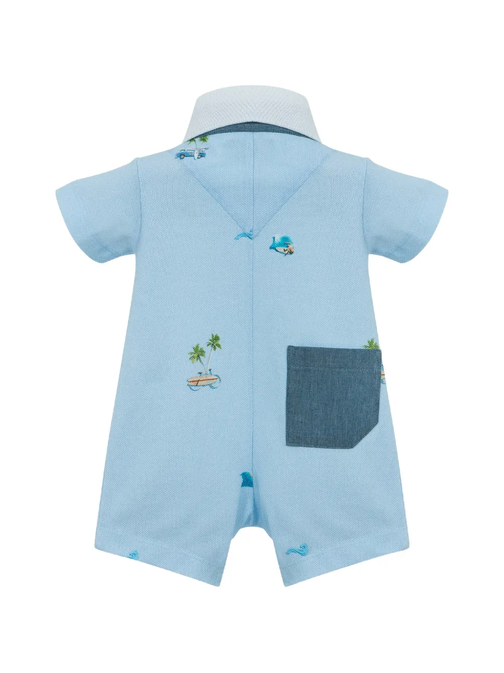  Lapin House Embroidered Romper - Blue 