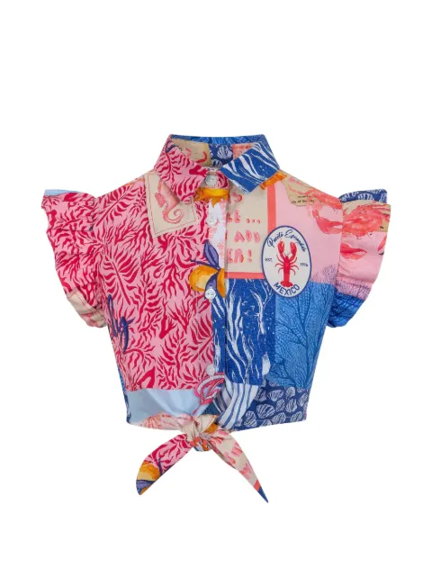 Lapin House ruffled print blouse