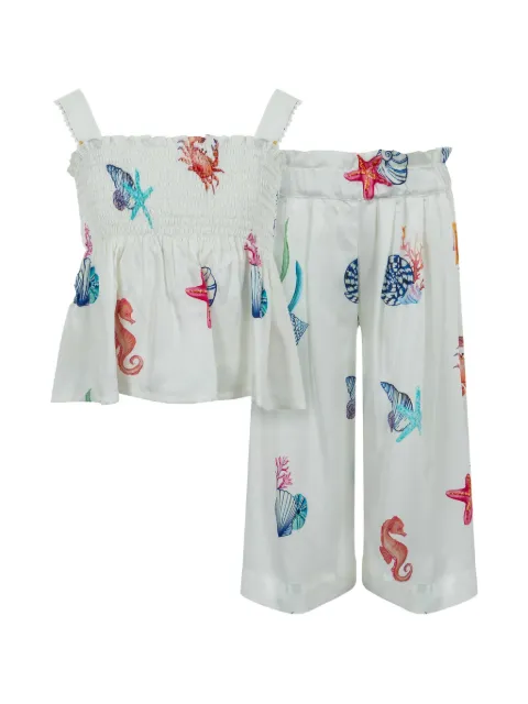 Lapin House set de pantalones con estampado marino