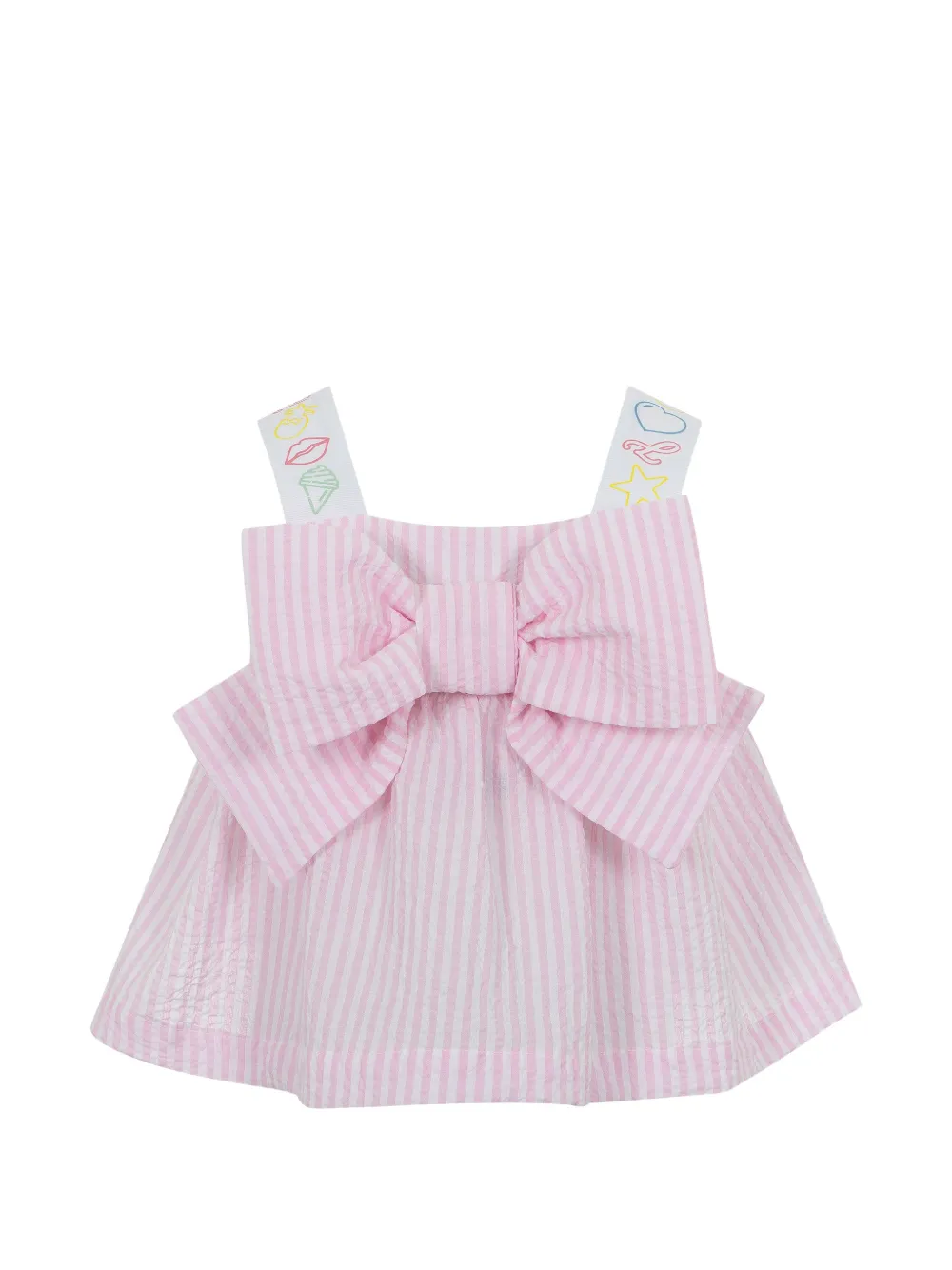 Lapin House Gestreepte legging met strik Roze