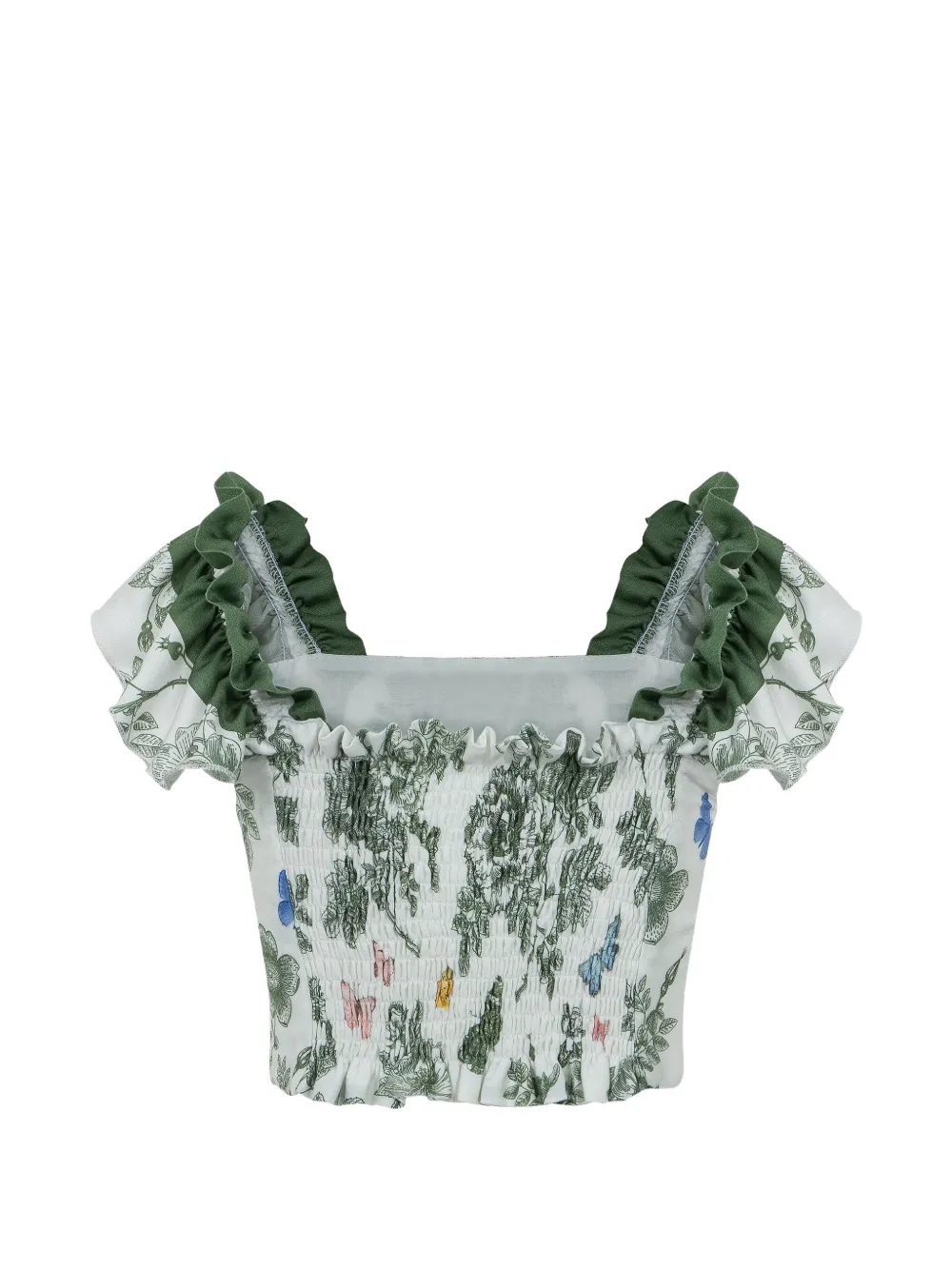 Lapin House Rok met ruches en bloemenprint Wit