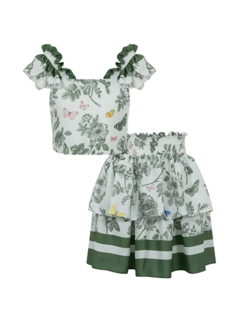 Lapin House falda con volantes y estampado floral