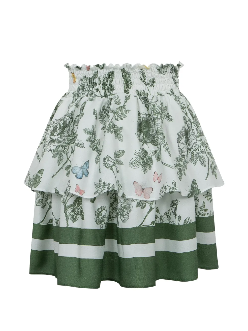 Lapin House Rok met ruches en bloemenprint Wit