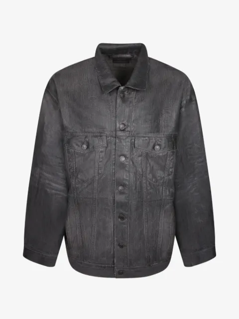 Balenciaga oversized logo-print denim jacket