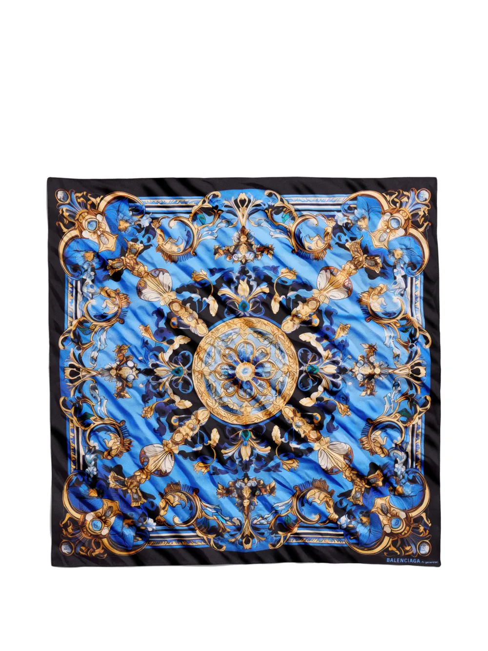 Balenciaga ornamental-print scarf - Blu