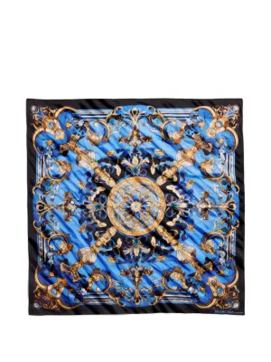 Chrome Hearts Cemetery Cross Silk Scarf | Blue | FARFETCH