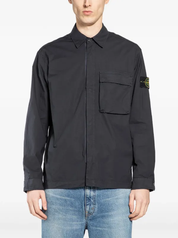 Stone Island ロゴパッチ ジャケット | ブルー | FARFETCH JP
