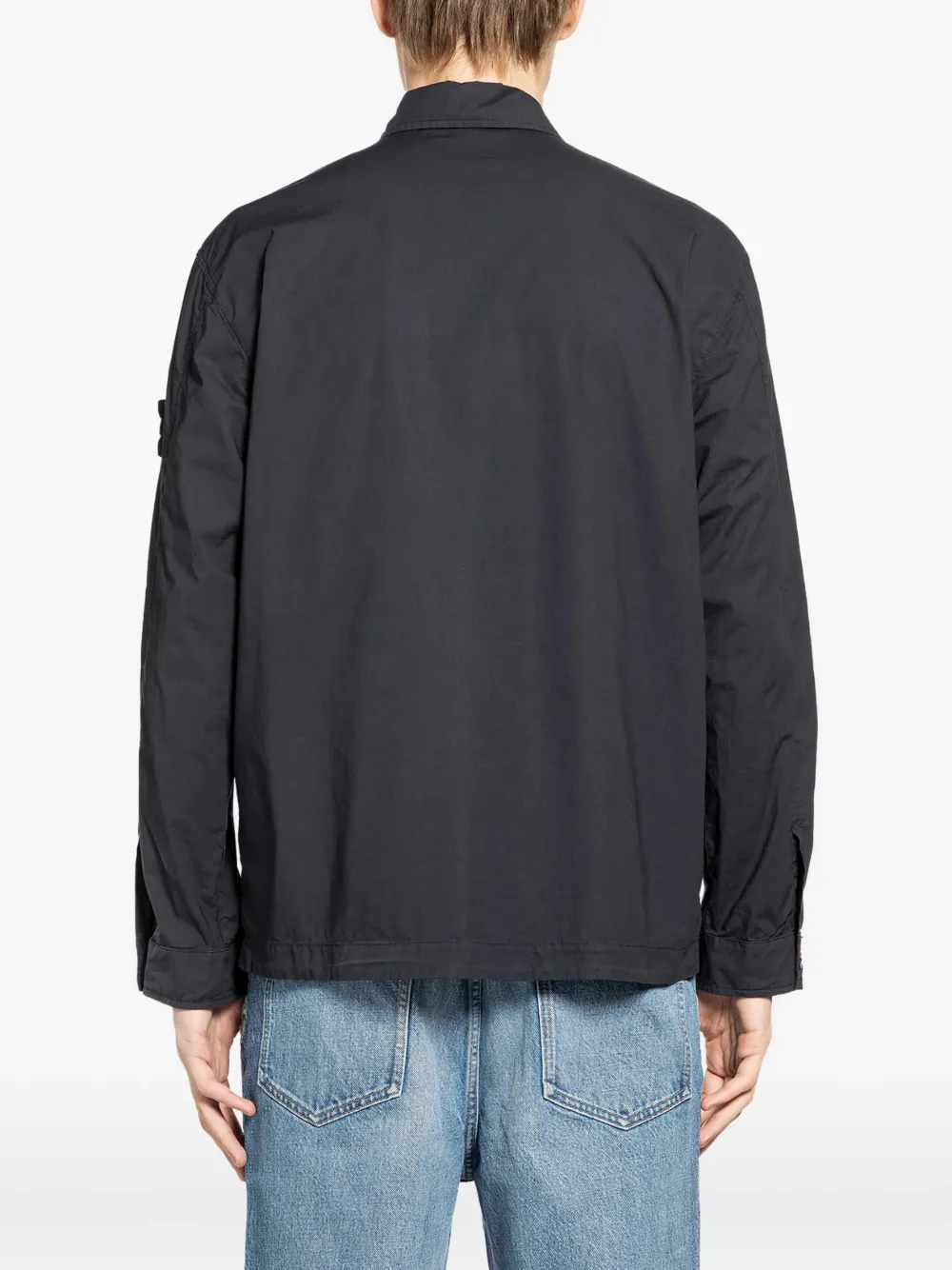Stone Island 1200032 'Paracadute' stretch-katoenen shirtjack Blauw