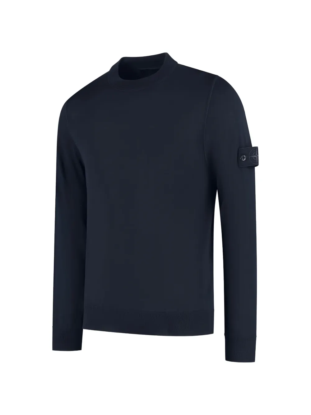 Stone Island logo-patch crew-neck sweater - Blu