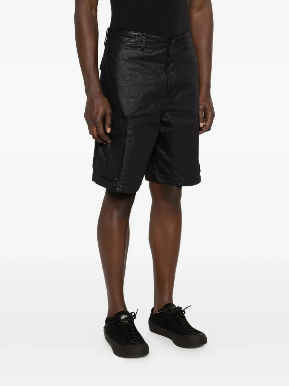 Stone Island Cargo shorts met logo Zwart