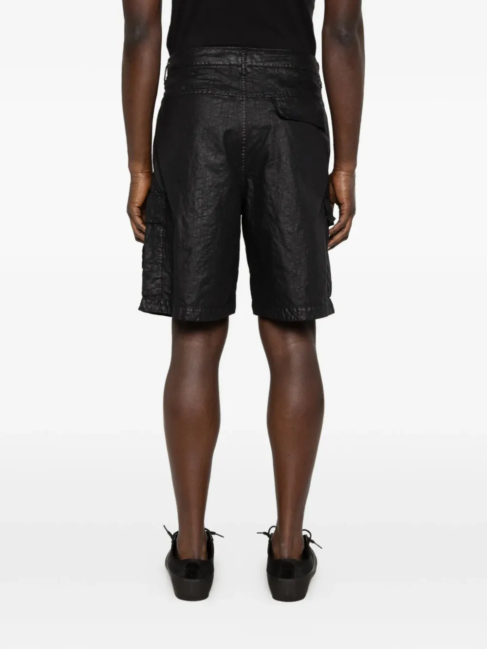 Stone Island Cargo shorts met logo Zwart