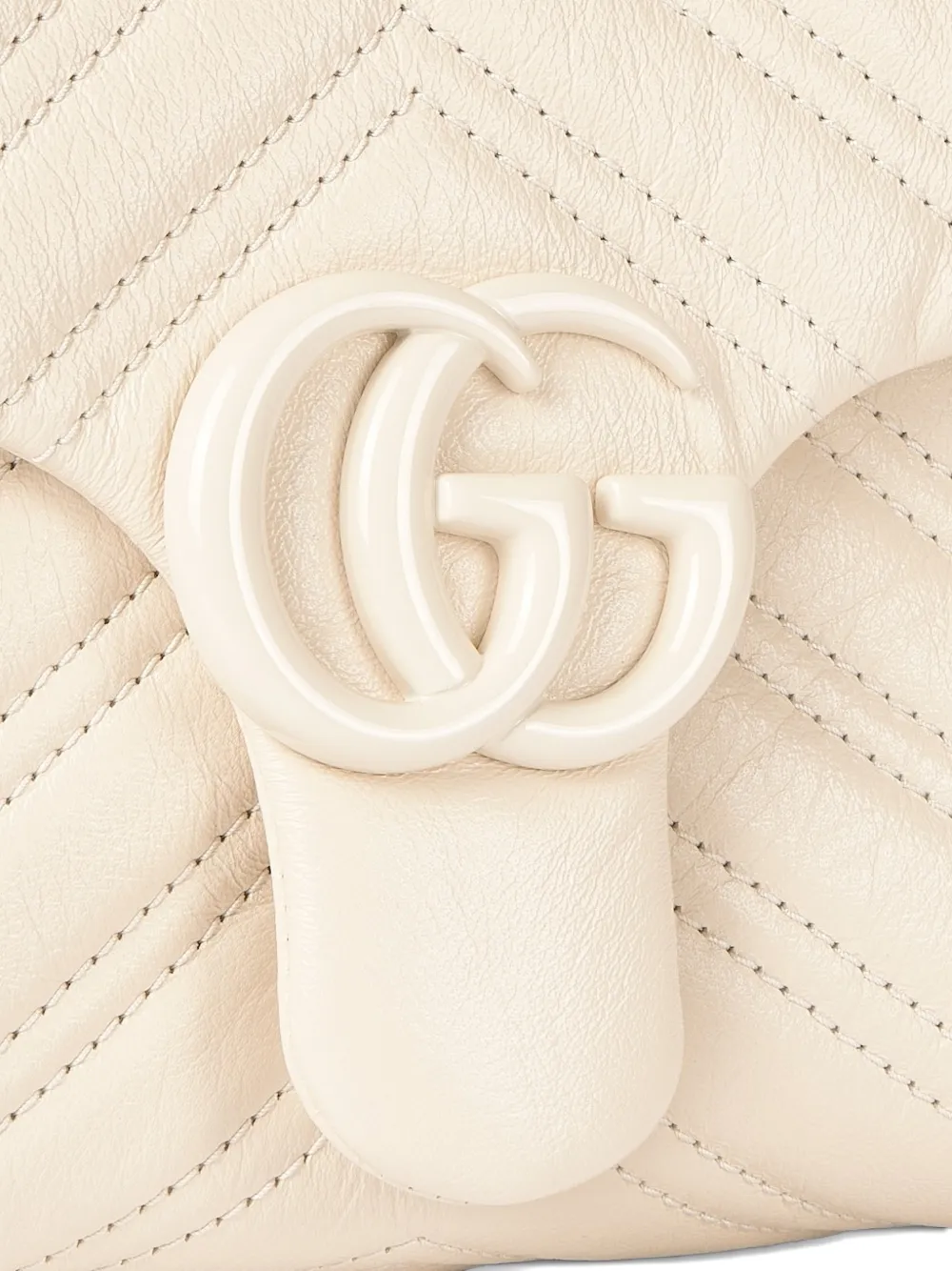 Gucci Kleine crossbodytas met logoplakkaat Beige