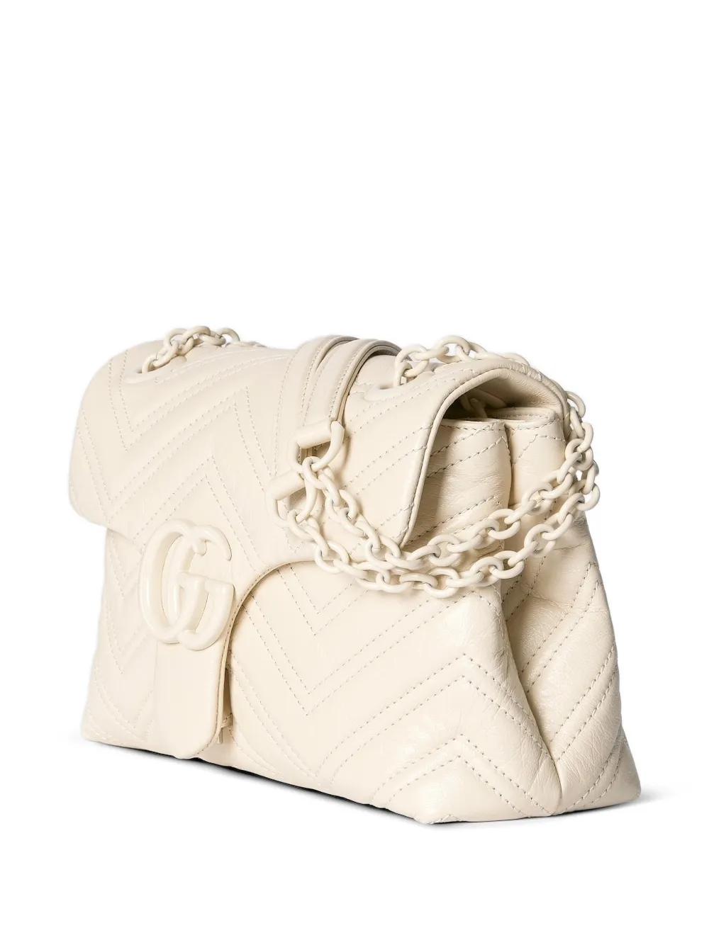Gucci Kleine crossbodytas met logoplakkaat Beige