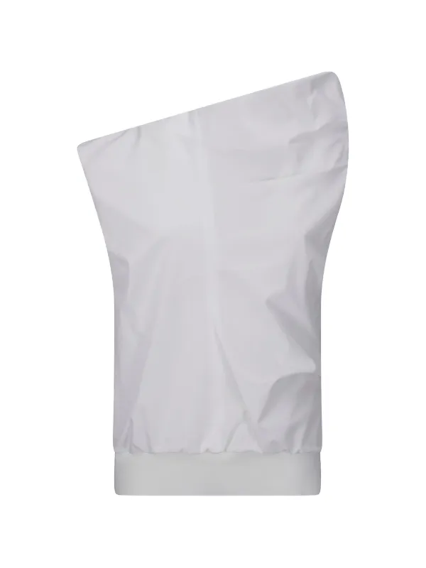Sacai Poplin Pullover Top in White