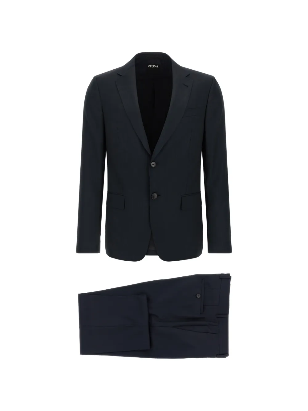 Zegna pinstriped button suit - Blu