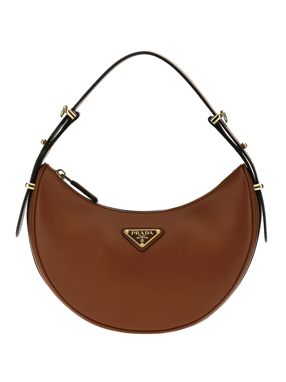 Prada Arquè adjustable leather shoulder bag - Braun