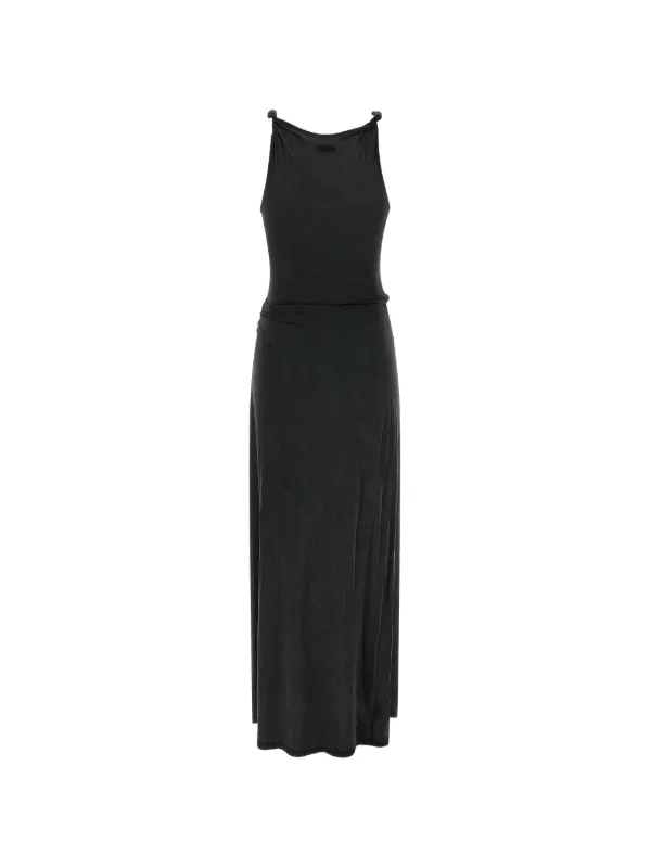Diesel D-estiga-s1 Rolled Strap Dlav Effect Dress - Black