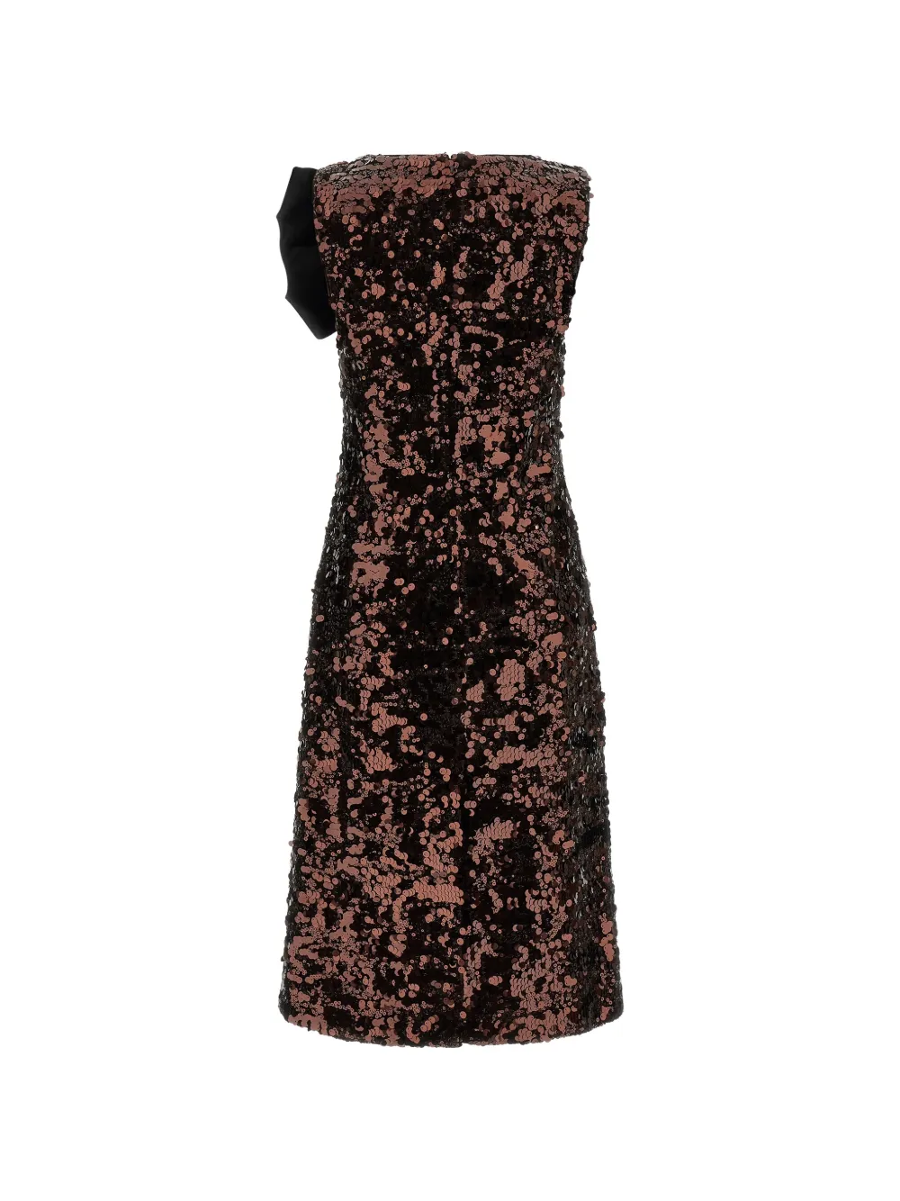 GANNI Midi-jurk met pailletten en strik Bruin