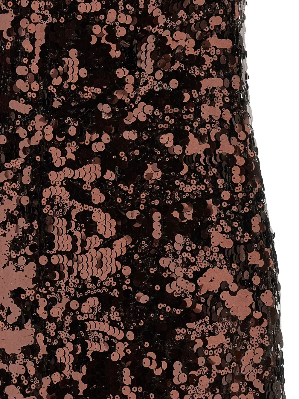 GANNI Midi-jurk met pailletten en strik Bruin