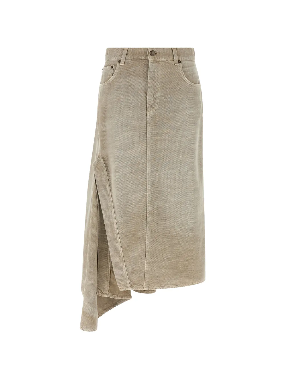 Haikure Ann Bull 44 dyed denim midi skirt - Toni neutri