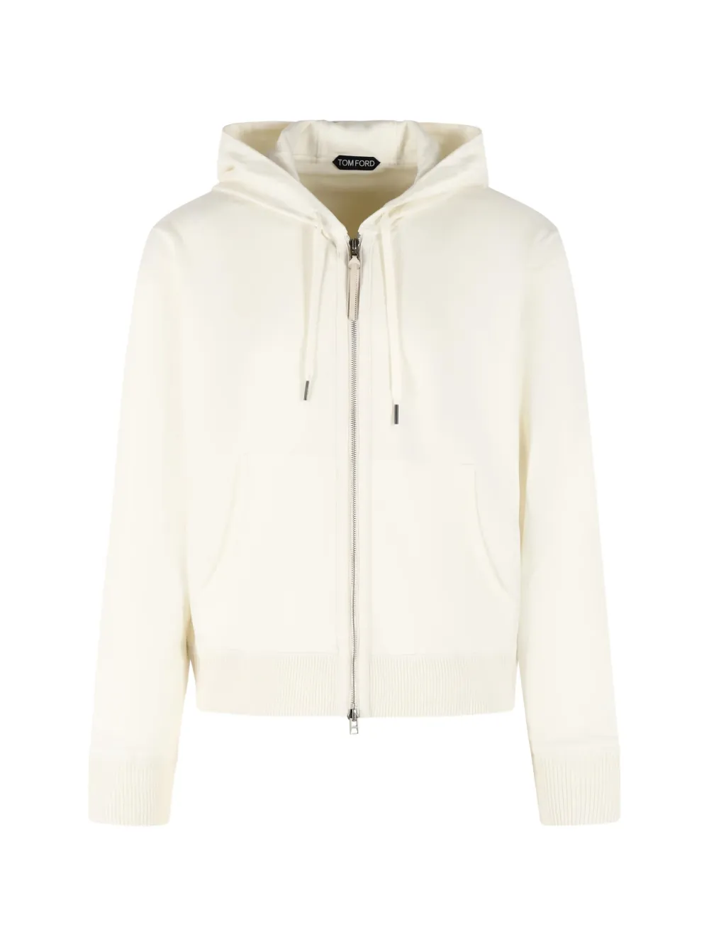 TOM FORD drawstring zip cashmere hoodie - Toni neutri