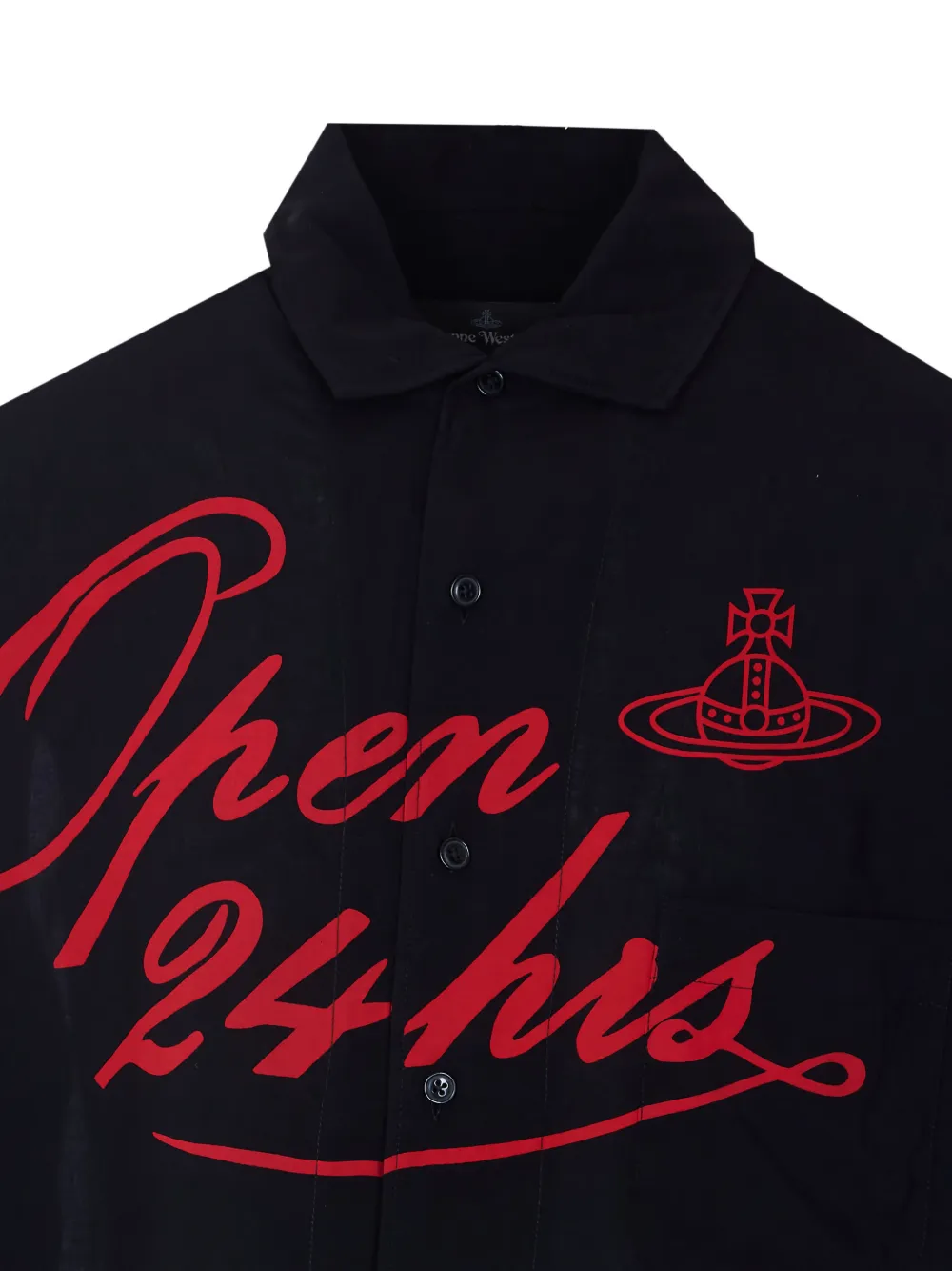 Vivienne Westwood Open 24 Hours Bowling shirt met korte mouwen Zwart