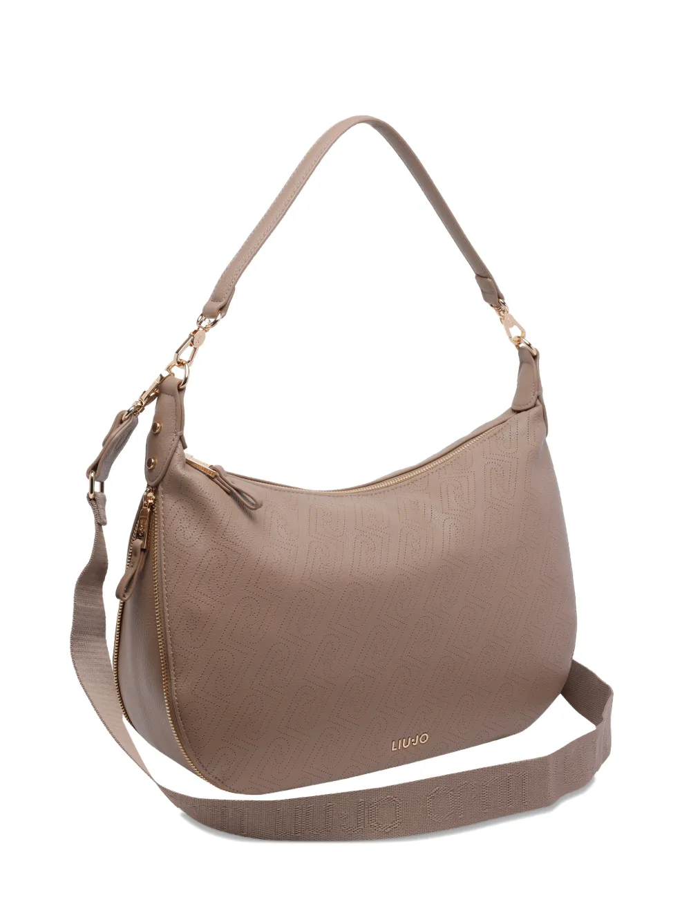 LIU JO logo zip shoulder bag - Toni neutri