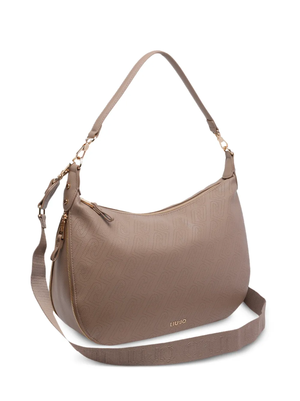 LIU JO logo zip shoulder bag - Toni neutri