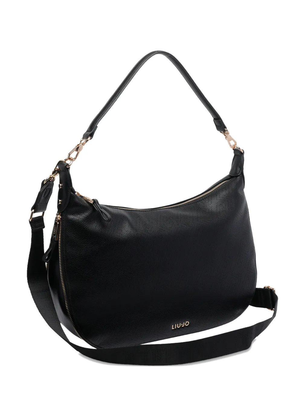 LIU JO logo zip shoulder bag - Nero