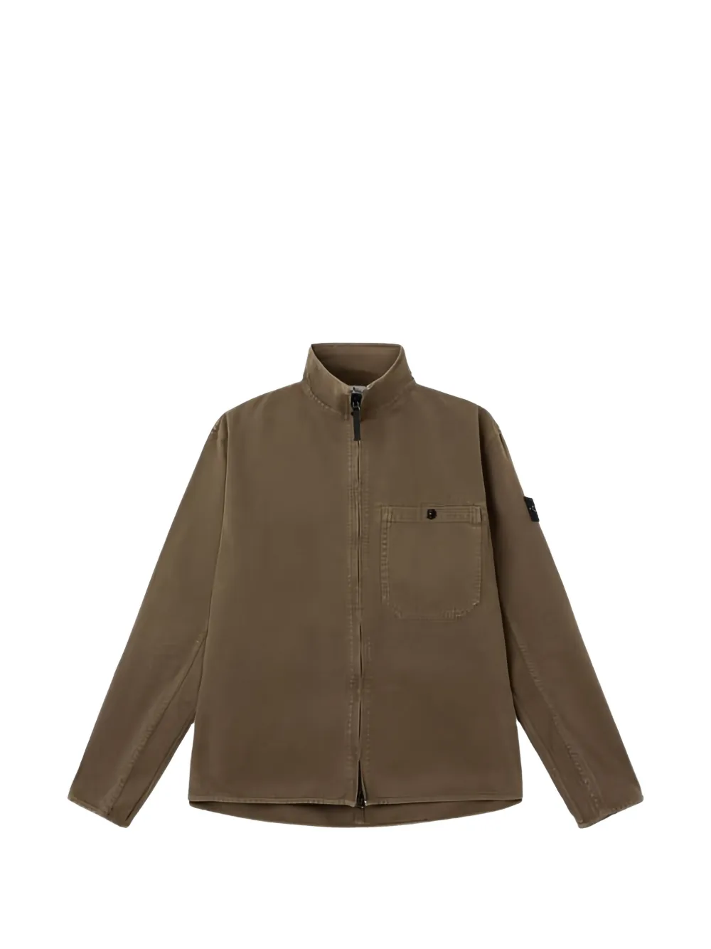 Stone Island chest-pocket zip jacket - Marrone