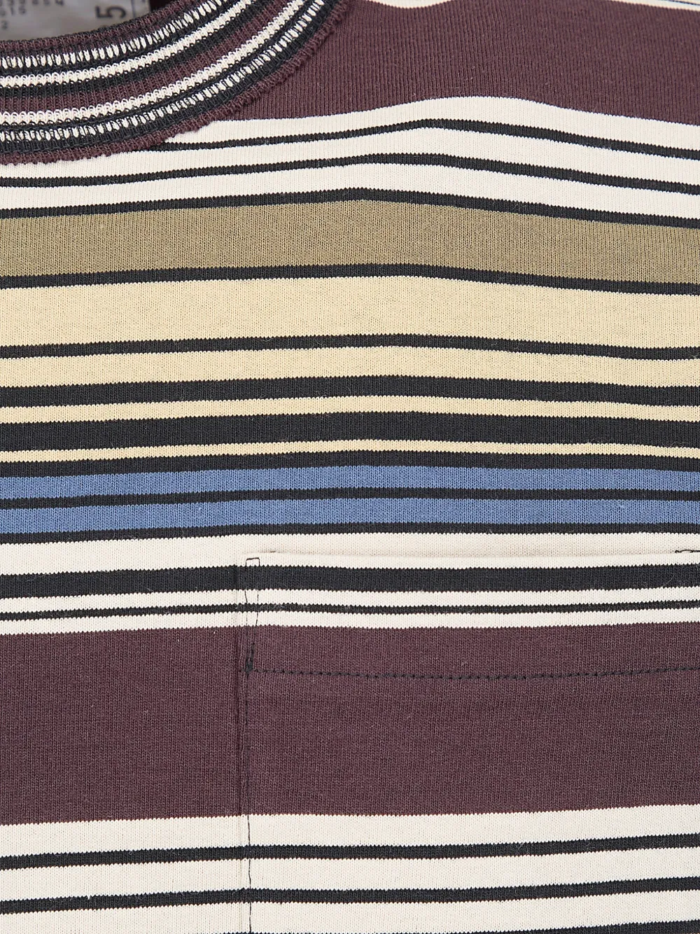 sacai T-shirt met horizontale streep Bruin