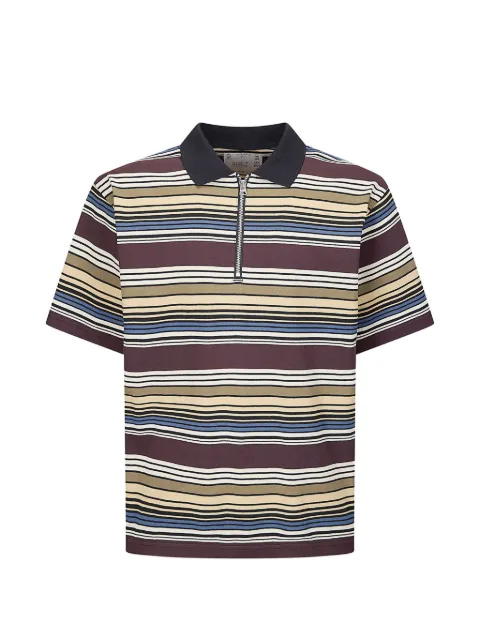 sacai horizontal stripe polo shirt
