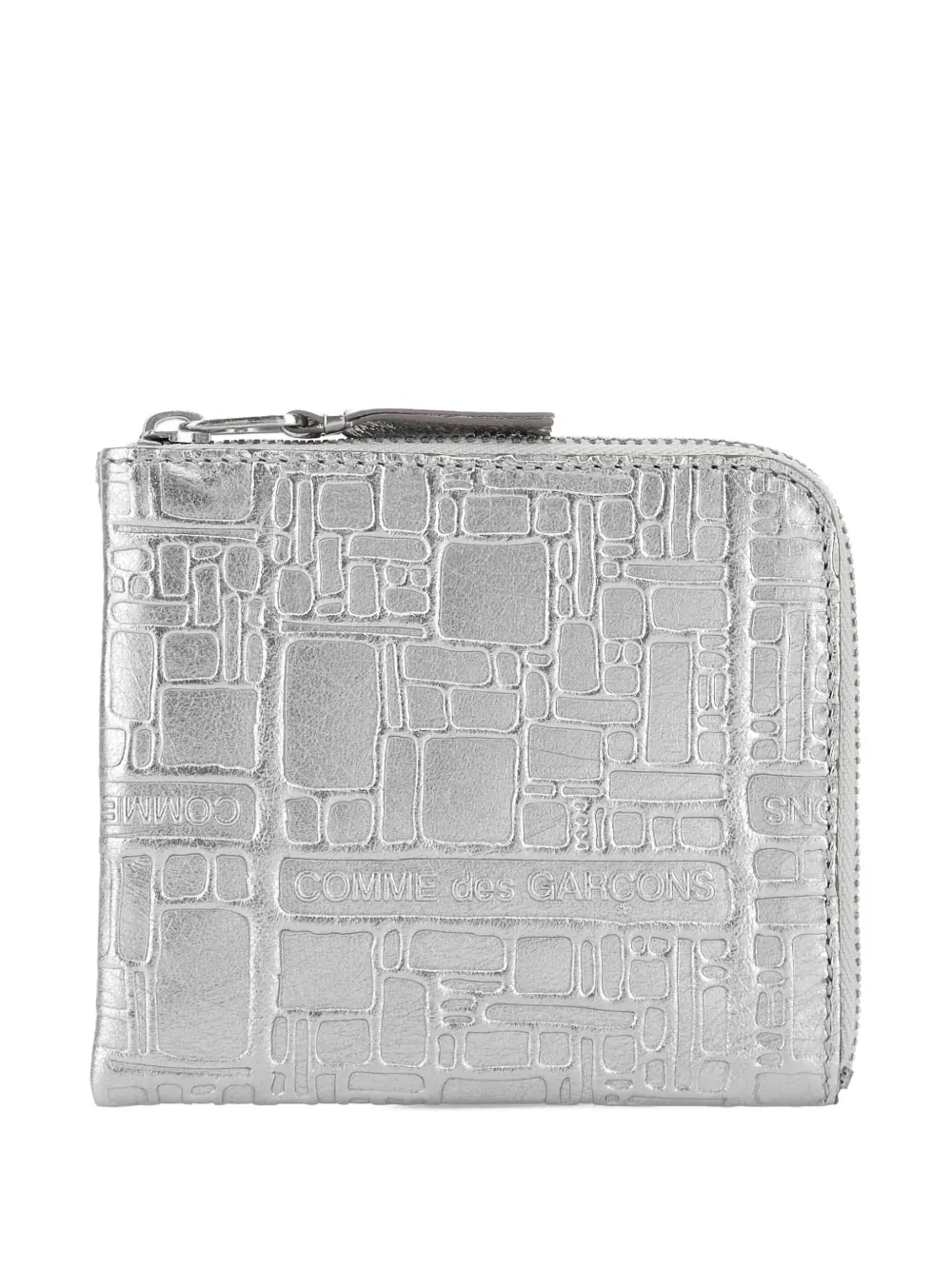 Comme Des Garçons embossed leather card holder - Argento