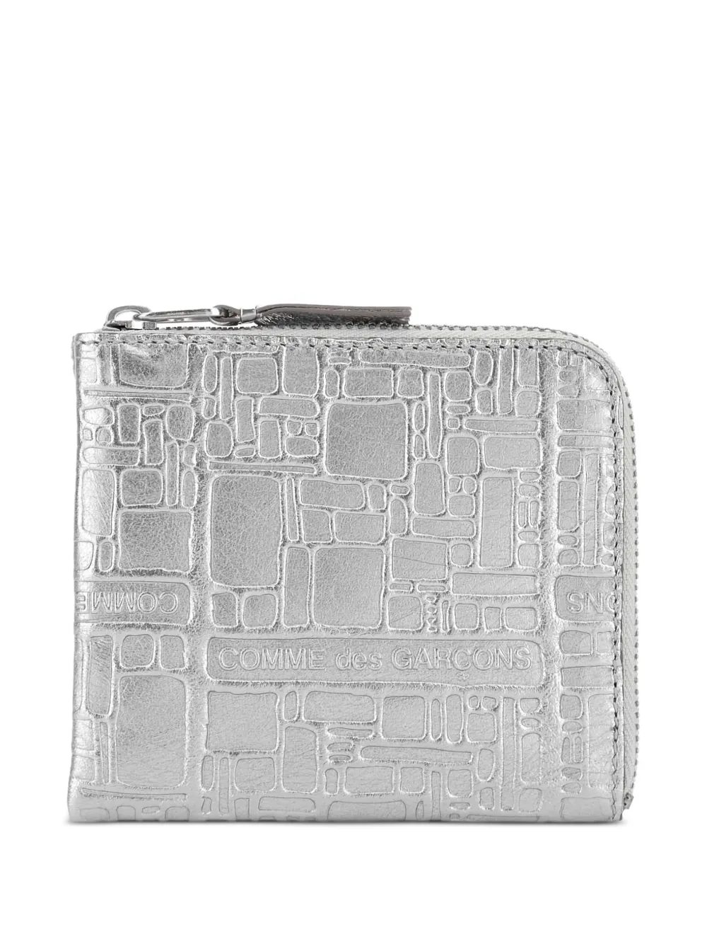 Comme Des Garçons embossed leather card holder - Argento
