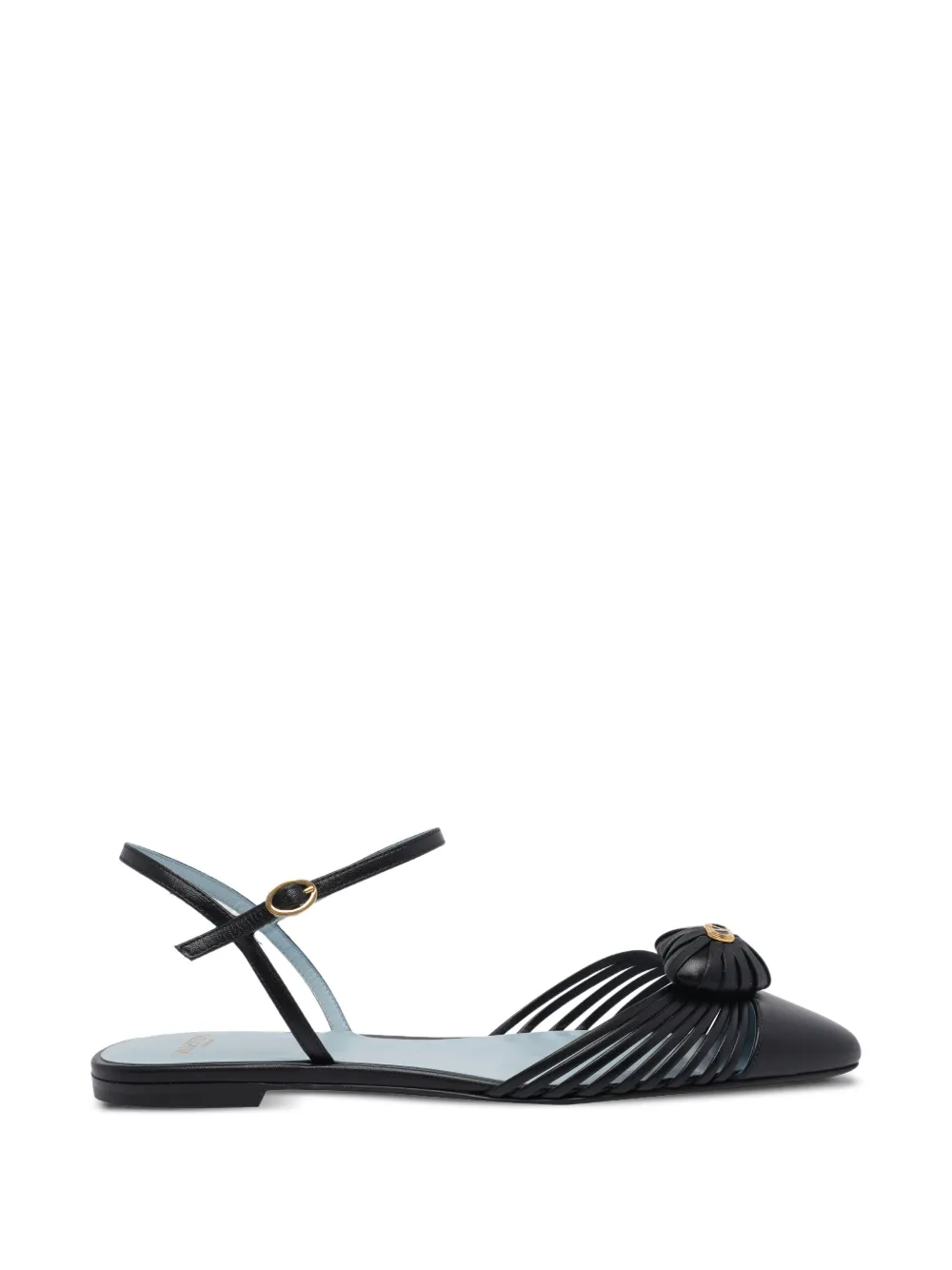 Valentino Garavani pointed-toe leather ballet flats - Nero