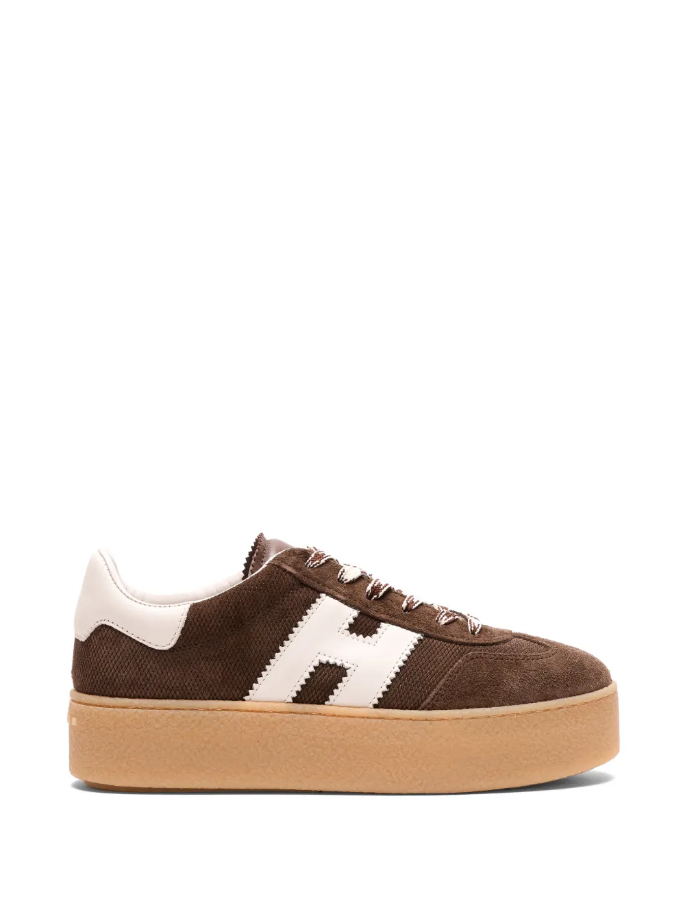 Hogan Sneakers met plateauzool en logodetail Bruin