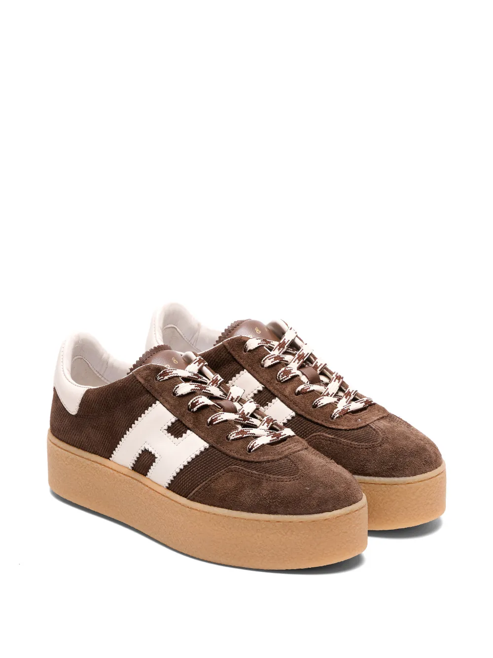 Hogan Sneakers met plateauzool en logodetail Bruin
