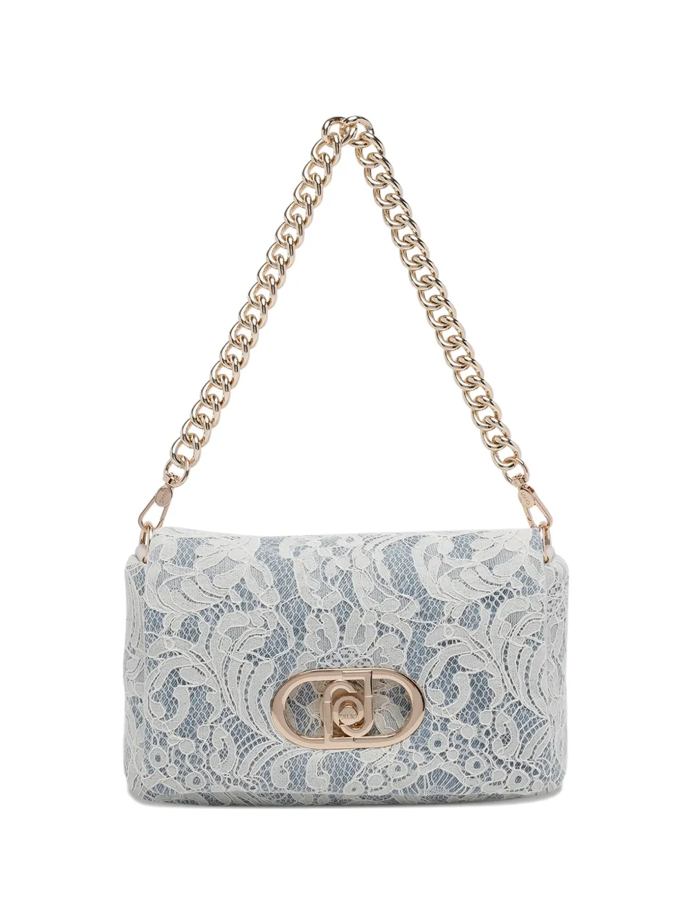 LIU JO logo floral-embroidered shoulder bag - Bianco
