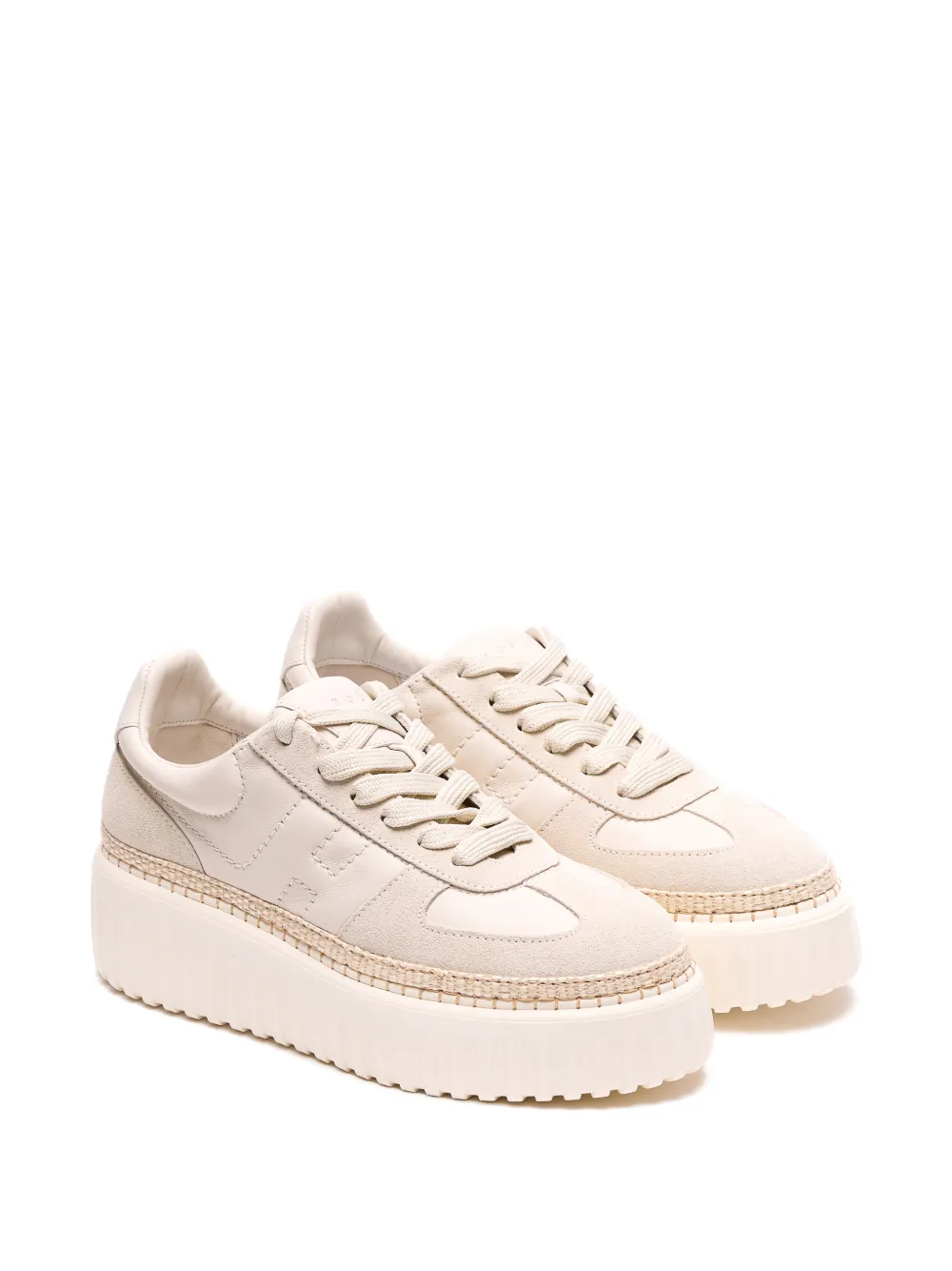 Hogan H-Stripes sneakers met plateauzool Beige