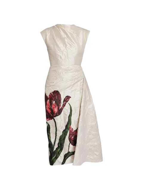 ERDEM short sleeve floral print midi dress