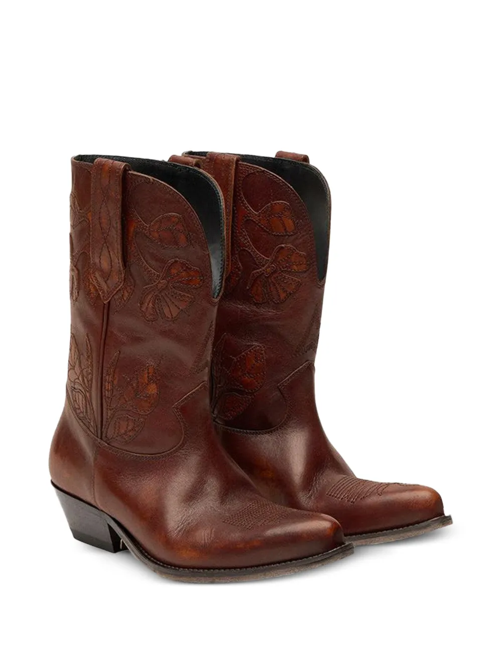 Golden Goose Wish Star laarzen met bloemenprint Bruin