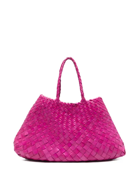 DRAGON DIFFUSION leather woven top-handle tote bag