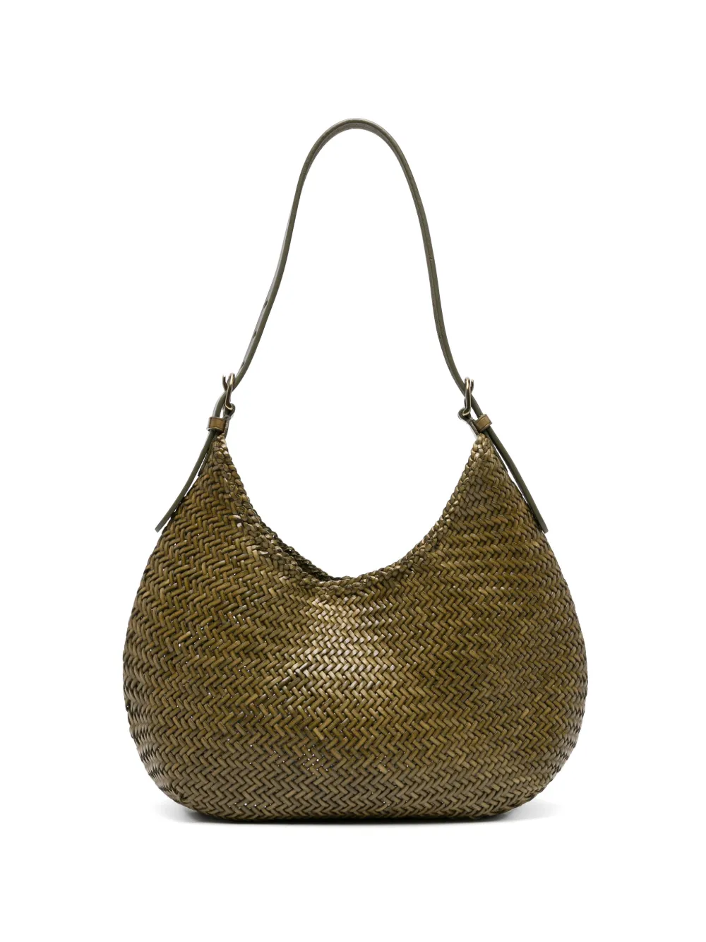 DRAGON DIFFUSION Luna Mezza woven shoulder bag - Verde