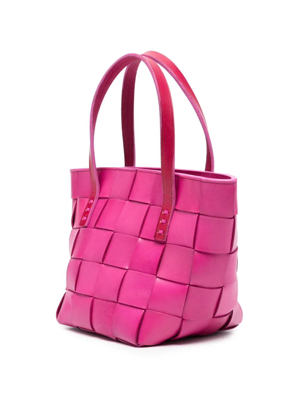  Dragon Diffusion Leather Woven Tote Bag - Pink 