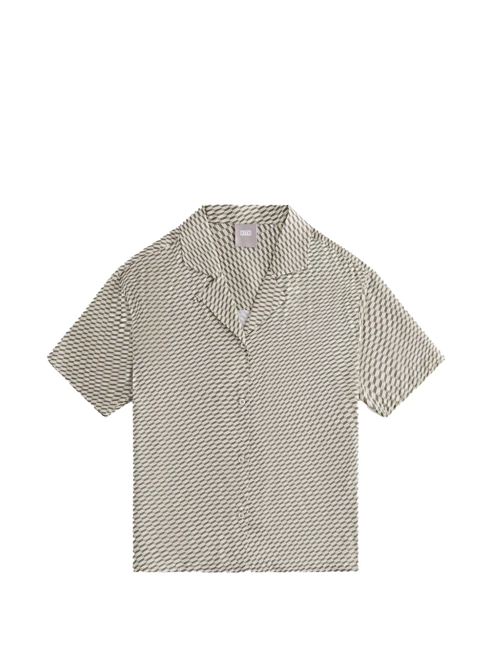 Kith Elena Monogram Silk Camp Shirt In Neutral