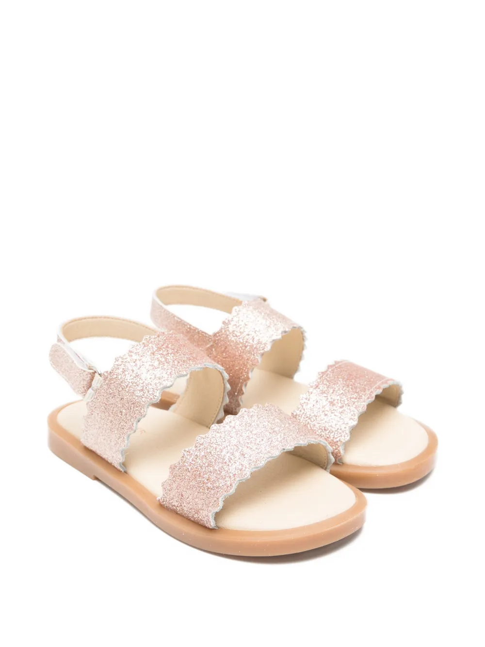 BabyWalker glitter scalloped leather sandal - Rosa