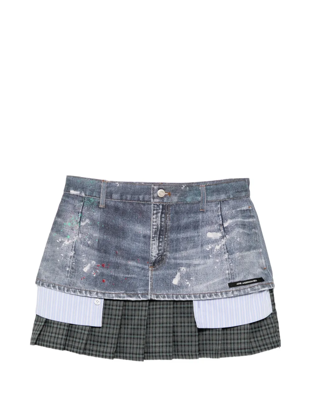 Andersson Bell Gonna denim con design patchwork - Blu